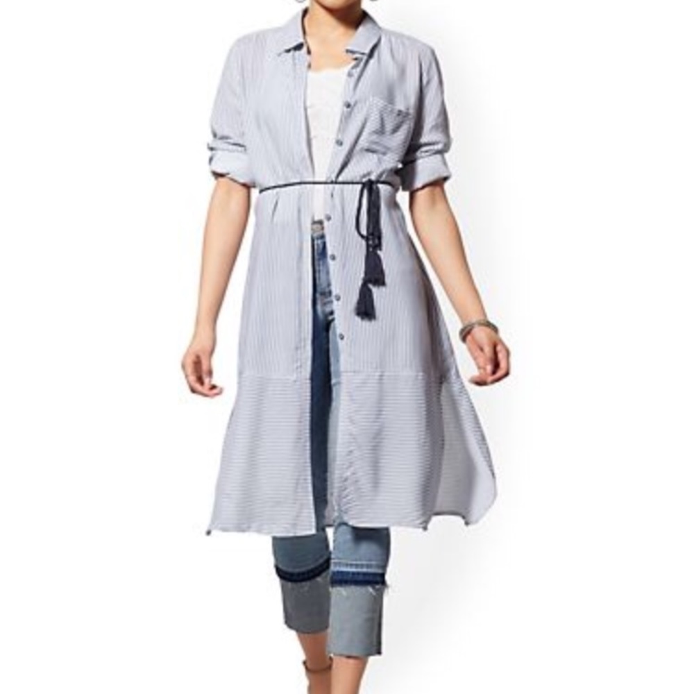 NWT New York & Co. Striped Duster Shirt/Dress Medium